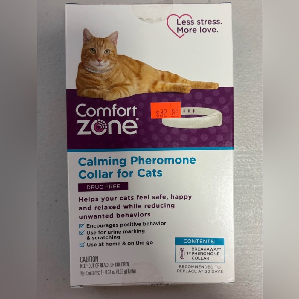 Comfort Zone Calming Phermone Breakaways Collar For Cats
